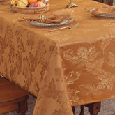SASTYBALE fall tablecloth features brown maple leaves jacquard pattern for autumn tables
