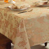 SASTYBALE fall tablecloth with maple leaves on beige/gold, adding autumn charm.
