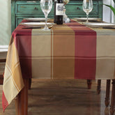 SASTYBALE square red checkered tablecloth protects tables during family meals.