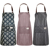 SATINIOR bib apron in black with front view and pockets for mess-free cooking
