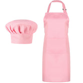SATINIOR pink chef costume with apron and hat set for adults, comfortable for long cooking sessions.