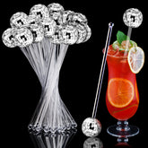 Sawysine disco ball stirrers add sparkling flair to cocktails at home bars.