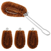 Sawysine Tawashi handle with four brush heads for versatile kitchen cleaning
