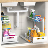 Saydear under sink organizer with 2-tier pull-out racks saves cabinet space