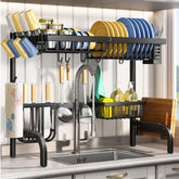 SayZH over-the-sink rack demonstrates adjustable width for various sink sizes and easy drainage.