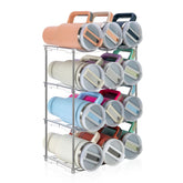 Sbosbo water bottle organizer with stackable 4-layer design for neat shelves.