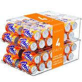 SCAVATA soda can organizer front view keeps 12 cans neatly organized for quick fridge access.