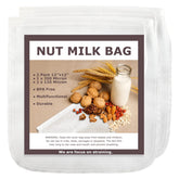 SCENGCLOS nut milk bag 12x12 in 2-pack for everyday dairy-free milk filtration.