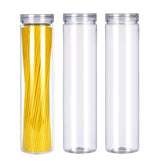 SCWBOEII 3-piece clear storage jar with lid for easy pantry organization.