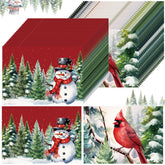 Seajan snowman-pattern placemats for festive table protection and quick cleanup.
