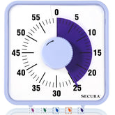 Secura 7.5 inch visual timer violet dial-front shows clear countdown
