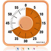 Secura visual timer 7.5-inch orange front for classroom countdowns.