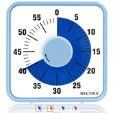 Secura visual timer navy blue dial enhances time awareness at a glance.