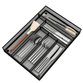 Sedegn silverware organizer in metal mesh drawer tray with six compartments for tidy cutlery storage