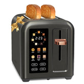 SEEDEEM 2-Slice toaster with LCD display showing browning level