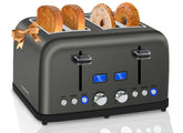 SEEDEEM Toaster 4 Slice with LCD countdown display for precise browning.