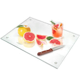 Seelenruhe tempered glass cutting board on counter with clear surface for precise prep
