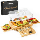 SEFILENCE charcuterie board with drawer keeps utensils neatly stored for entertaining