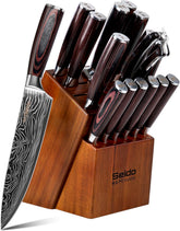 Seido Knives Damascus 67-layer blades for precise slicing
