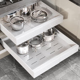 Seinloes pull-out cabinet organizer front view shows 22-inch depth and white finish.