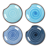 Selamica gradient blue ceramic spoon rest for 4-6 inch utensils keeps counters tidy.