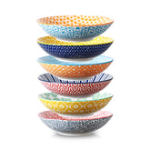 Selamica porcelain 40oz large bowls with pattern for salads or pasta