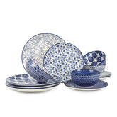 Selamica Vintage Blue 10-inch dinner plate, durable for daily meals