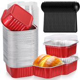 Selizo 60-pack 10oz mini cake pans with lids for easy gifting and transport.