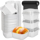 Selizo 60-pack mini square pans with lids for easy party dessert portions.