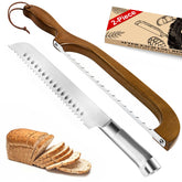SeLucky two-pack sourdough knife with wooden blade guard for precise artisan slicing