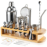 Semderm bamboo stand displaying organized bar tools for quick access.