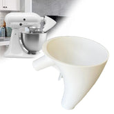 Semihacker funnel attached to KitchenAid KSM150 for precise ingredient flow.