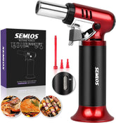 Semlos kitchen torch with fuel gauge for precise cooking progress