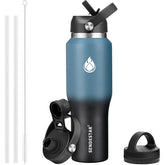 SENDESTAR 40oz bottle front view shows slim profile for cup-holder fit.