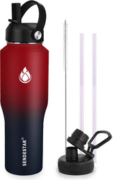 SENDESTAR 32oz wide-mouth bottle, front view, easy grip for outdoor use.