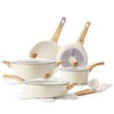 SENSARTE 14-piece ceramic non-stick set displayed for induction-ready cooking.