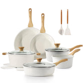 SENSARTE 9.5-inch frypan showing easy food release for healthier meals