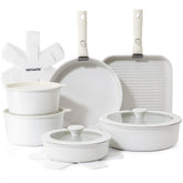 SENSARTE 17-piece set laid out for versatile home cooking with ample capacity.