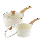 SENSARTE ceramic saucepan set with lid for versatile, nonstick cooking