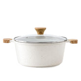 SENSARTE ceramic stock pot with lid on for easy cooking