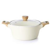 SENSARTE ceramic stock pot with lid, smooth nonstick surface for easy cooking