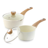 SENSARTE ceramic saucepan 1.5 quart with lid for smooth, quick sauces and easy cleanup