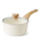 SENSARTE ceramic sauce pan 1.5qt with white finish for quick, healthy meals