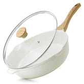 SENSARTE nonstick ceramic sauté pan 12-inch with smooth release for eggs and vegetables.