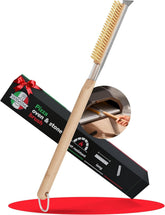 Senwosa 22in pizza oven brush cleans hard-to-reach spots for a spotless stone.