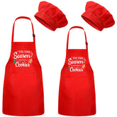 SEPGLITTER Christmas apron set for adults and kids in the kitchen for family cooking