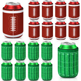SEPGLITTER football can cooler sleeve with classic pattern keeps drinks cold on game day