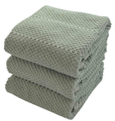 Serafina Home Sage Green kitchen towels on rack absorbent and quick-drying for busy kitchens