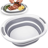 Seropy collapsible wash basin expanded for easy dishwashing.
