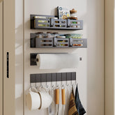 SETBAOO magnetic spice rack on fridge front keeps spices organized and accessible.